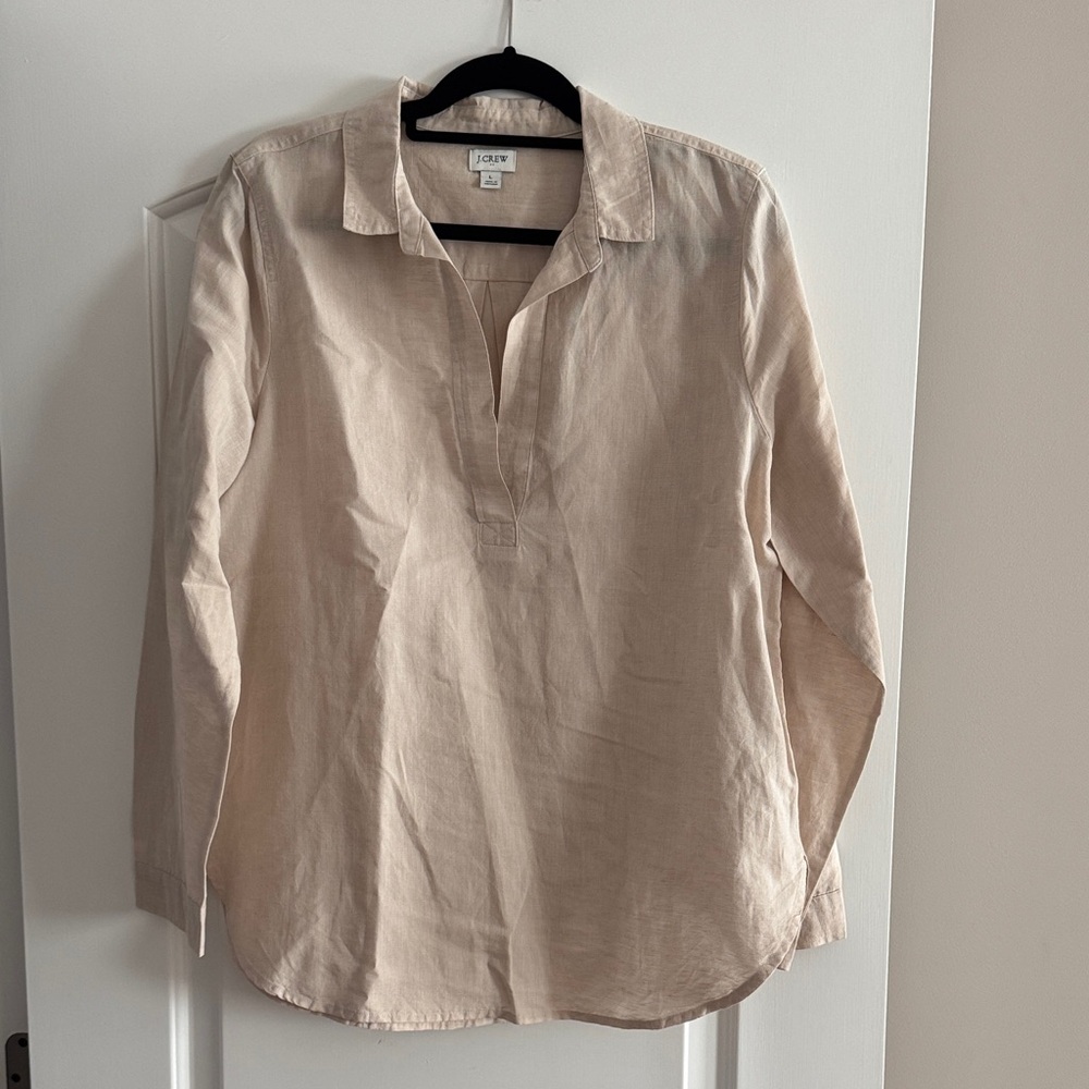 J. Crew Light Tan Long Sleeve Shirt